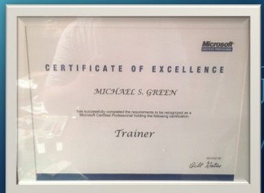 Microsoft Certified Trainer certificate